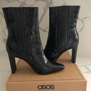 BRAND NEW! ASOS black croc ankle boots!!